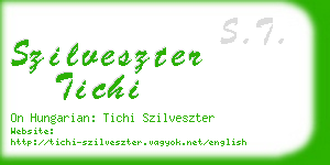 szilveszter tichi business card